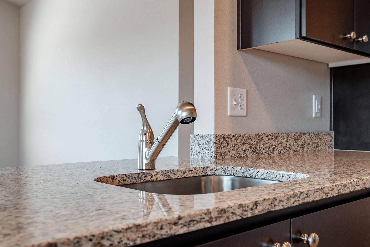 Hickory Hollow Apartments in North Albany OR, two-bedroom two-bathroom – kitchen sink. 