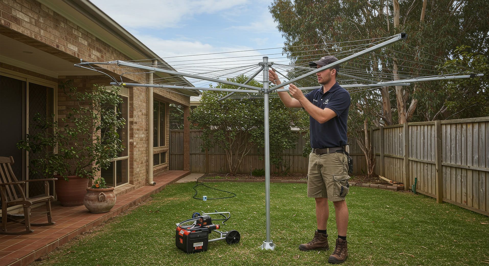 Clothesline Installation By Handyman Erakala