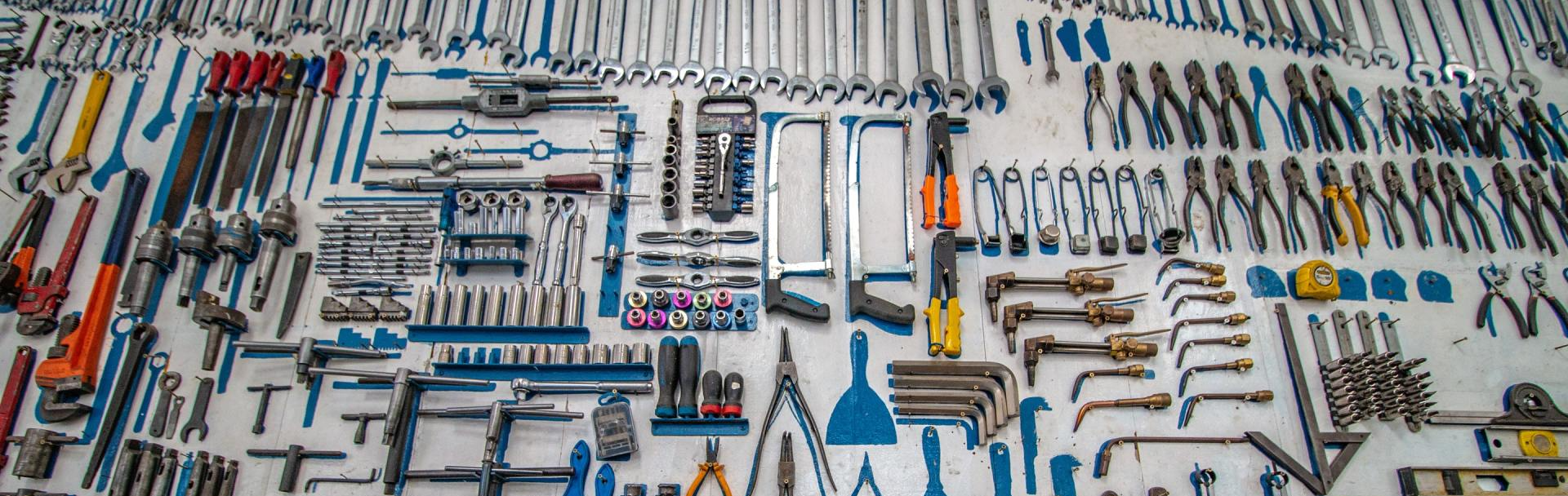 Tools hanging on a wall