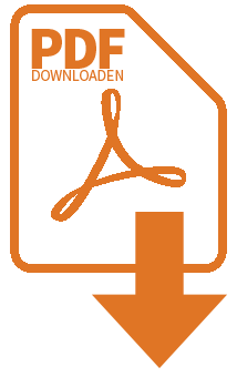 Oranje pictogram, PDF-document met naar beneden wijzende pijl, 