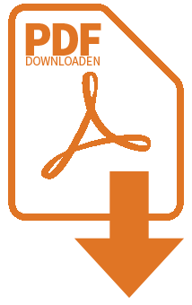 Oranje pictogram, PDF-document met naar beneden wijzende pijl, 