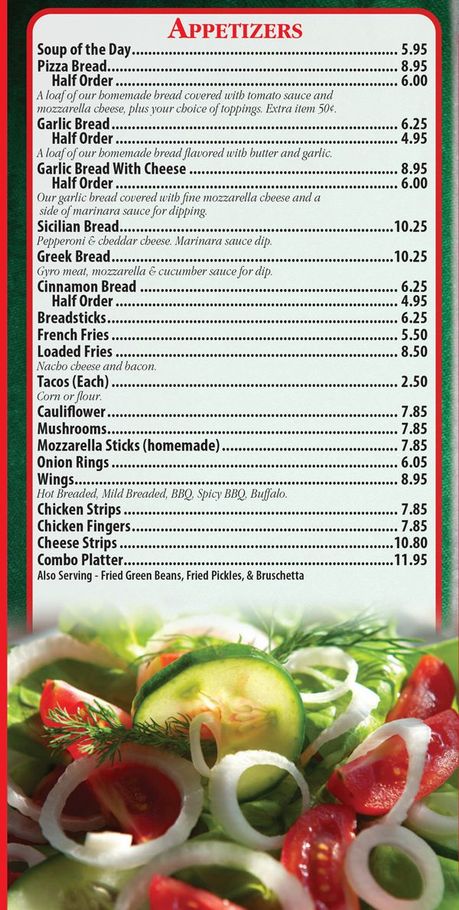 Appetizers — Knoxville, IL — Pete Alfano's Pizzeria