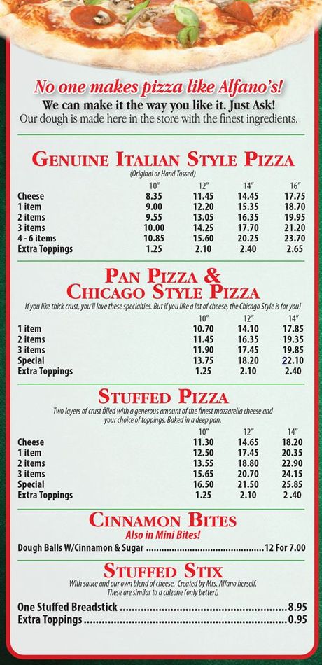 Alfano's Pizza — Knoxville, IL — Pete Alfano's Pizzeria