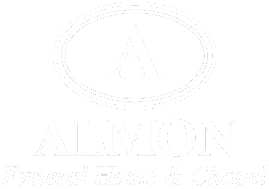 ALMON Funeral Home & Chapel logo with a large A in an oval emblem