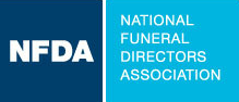 NFDA logo with blue and white text for National Funeral Directors Association