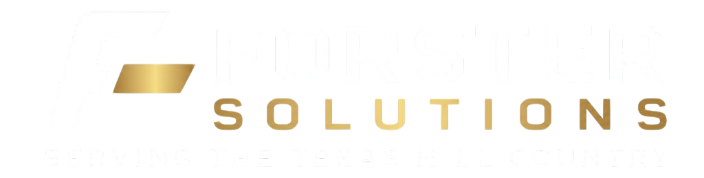Gold &ldquo;SOLUTIONS&rdquo; logo on a white background