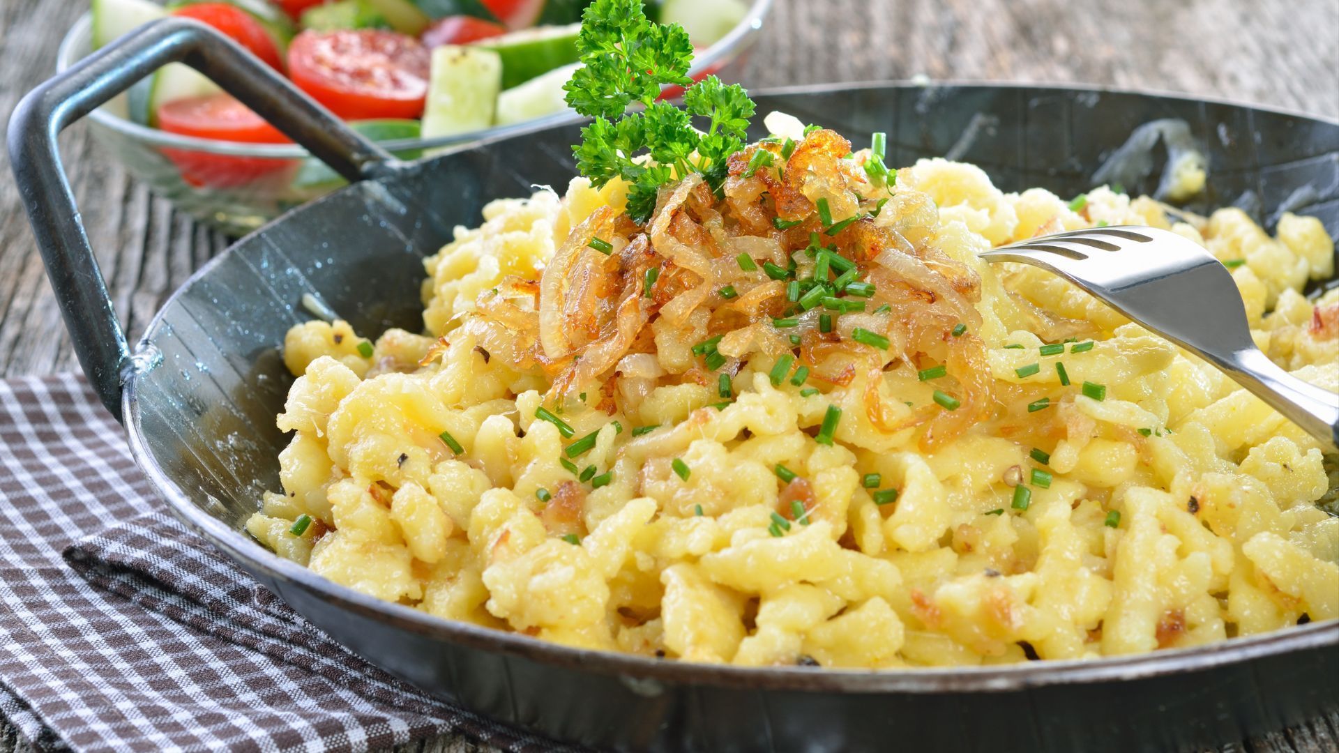 Käsespätzle in der Nahaufnahme