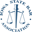Iowa State Bar Association blue logo.