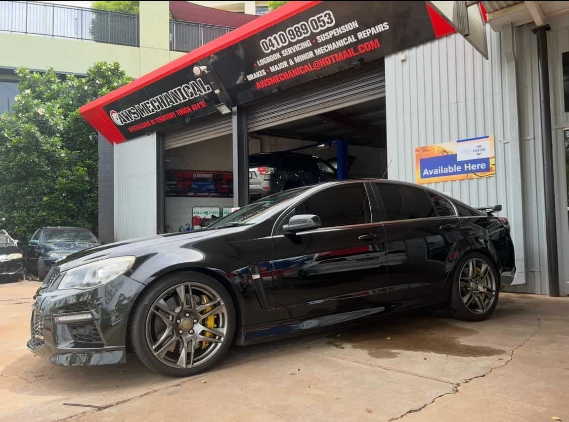 A Black Car is Parked in Front of a Garage — AWS Mechanical in Stuart Park, NT