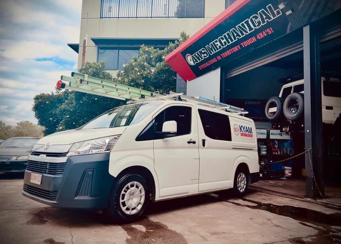 A White Van is Parked in Front of a Building — AWS Mechanical in Stuart Park, NT
