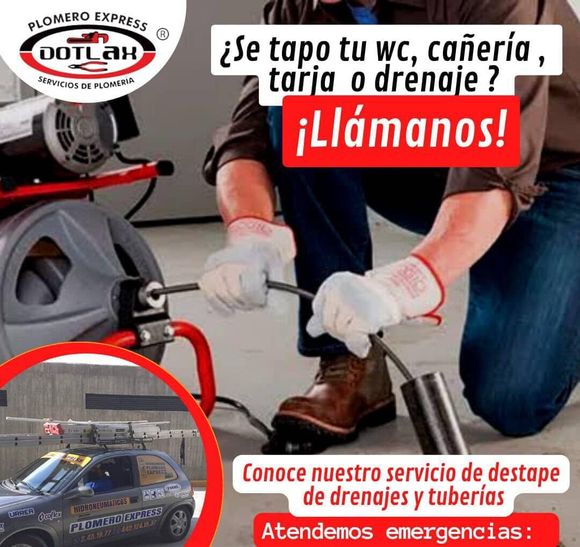 PLOMERO EXPRESS DOTLAX - Cañería, Tarja, Drenaje PLOMERO EXPRESS DOTLAX - Cañería, Tarja, Drenaje