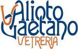 Logo per “Alioto Gaetano Vetreria” con scritte blu e arancioni su sfondo bianco.