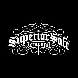 White “Superior Sale Company” ornate logo on black background