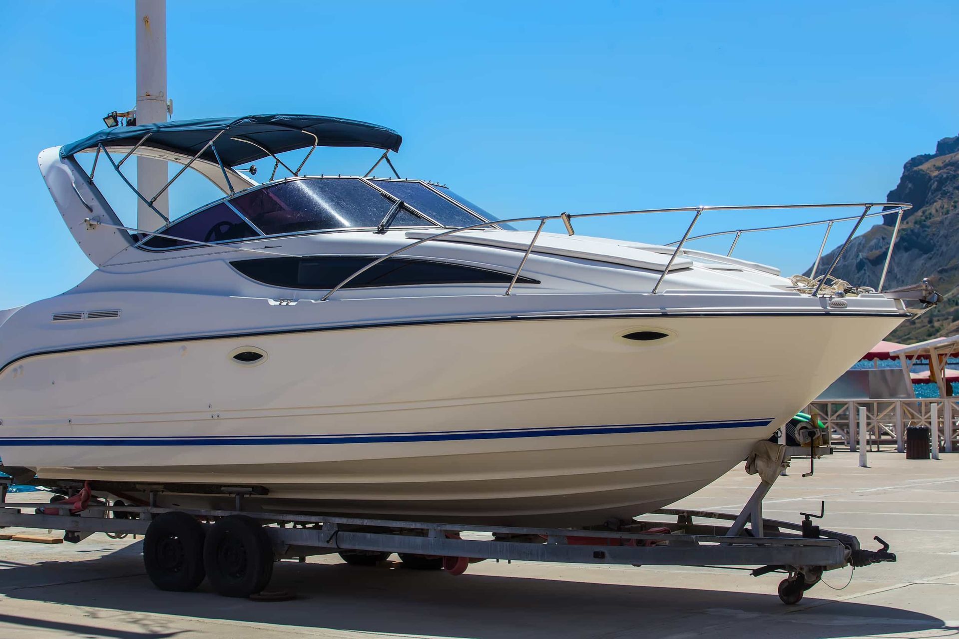 White Motorboat on a Trailer — Bay & Basin Storage In Huskisson, NSW