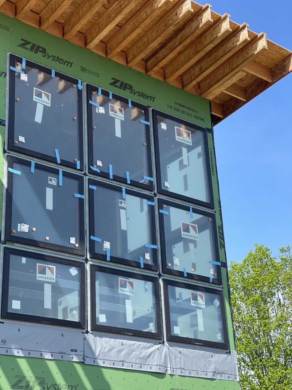 A building with a lot of windows is being built