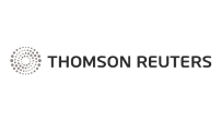 Thomson Reuters logo in black text with dotted circular icon on a white background