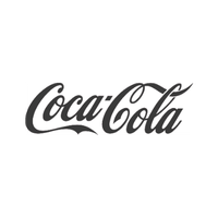Coca-Cola logo in black script on a white background