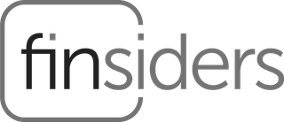 Finsiders logo in gray lowercase text with rounded border