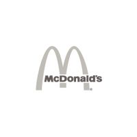 McDonald’s logo with gray arches and black text on a white background