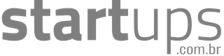 Startups.com.br logo in gray lowercase text with a blue underline