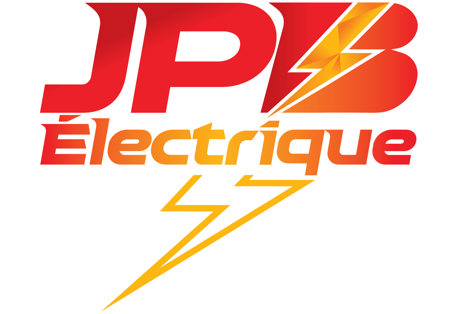 un logo rouge et orange pour jpb electrique