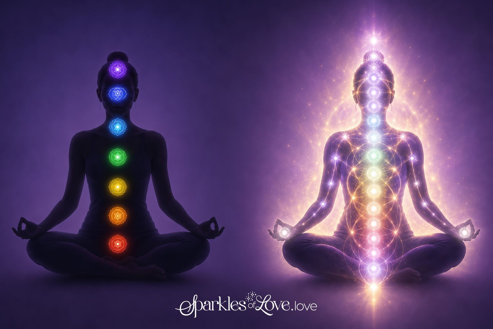 Visual comparison of before and after Lord Shiva's Advanced Chakra Activations