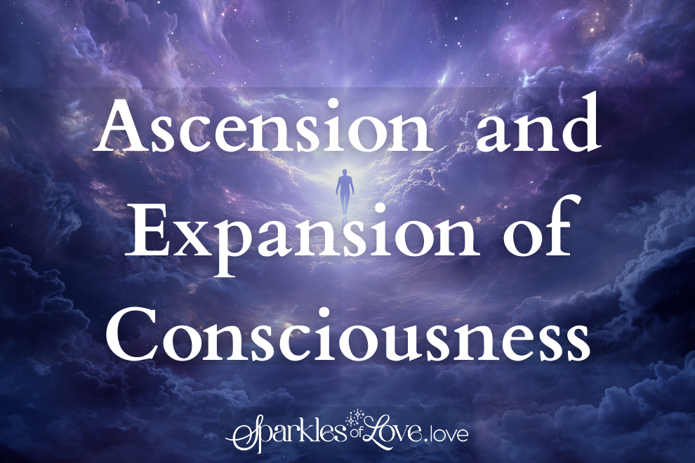 Ascension and Expansion of Consciousness text over a purple galaxy background