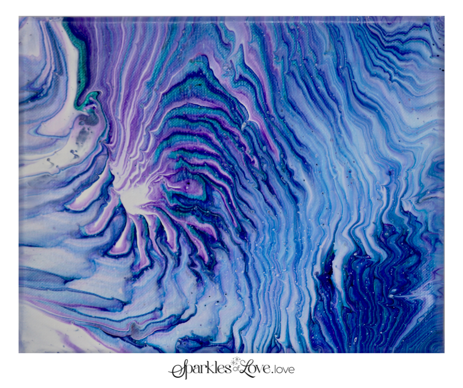 Abstract blue and purple marbled texture with swirling wave-like patterns