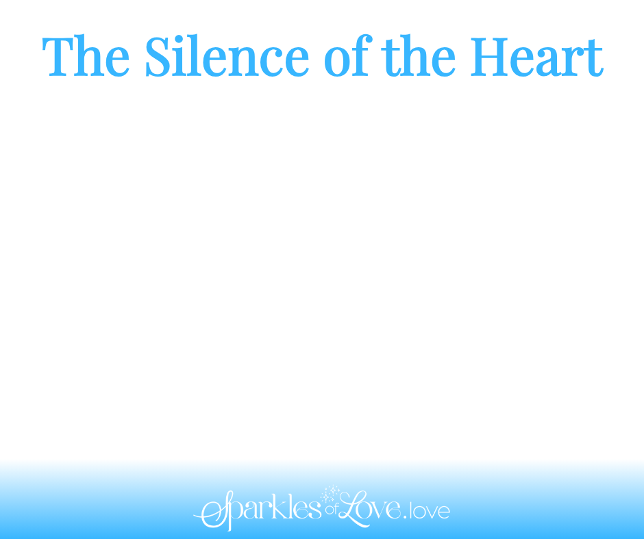 Book cover titled “The Silence of the Heart” on a white background with a blue glow at the bottom.