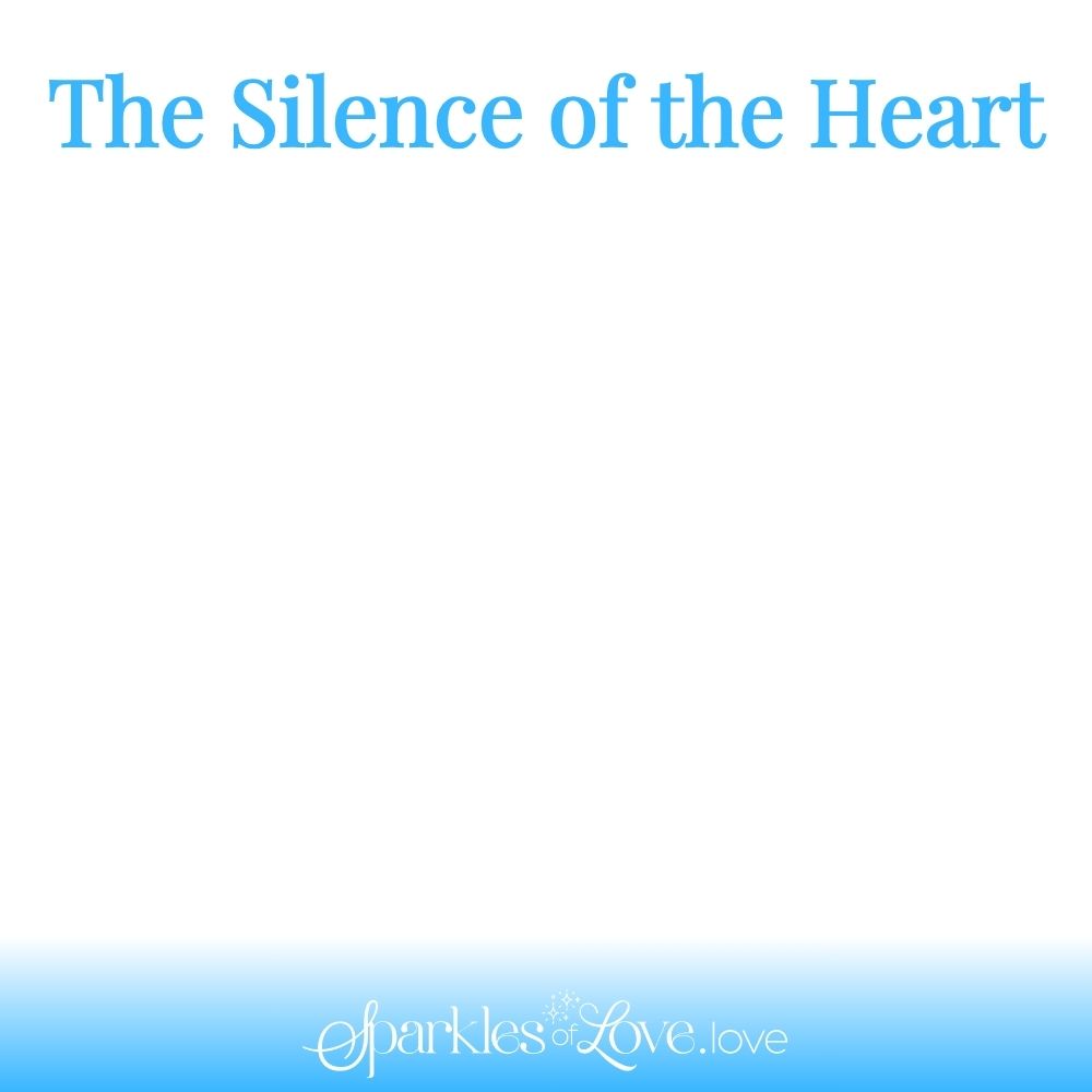 White title card with blue text “The Silence of the Heart” and a small cursive logo at the bottom.