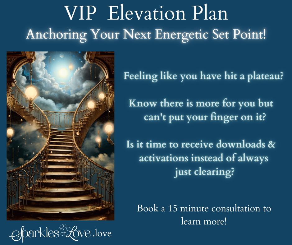 VIP Elevation Plan promo with staircase, glowing lights, and text about breaking through plateaus and booking a consultation