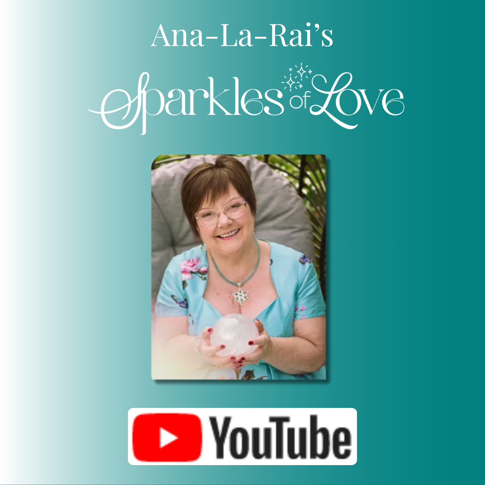 Ana-La-Rai’s Sparkles of Love YouTube banner with a smiling woman holding a small animal.