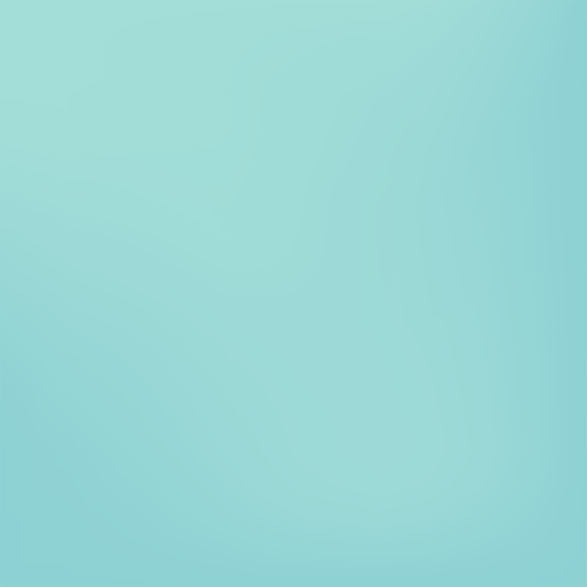 Solid, pale turquoise background.