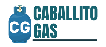 Un cilindro de gas de color azul con las palabras