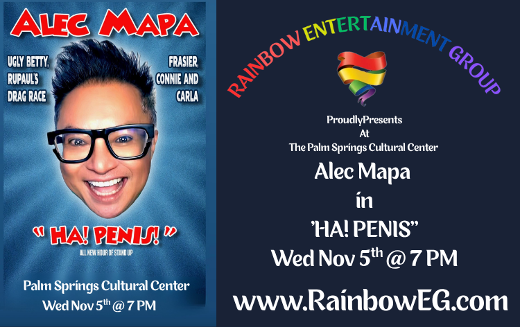 Poster advertising Alec Mapa's 