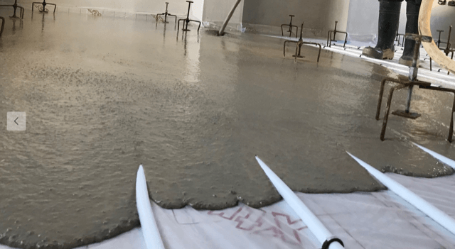 Liquid Screed with Underfloor Heating Pipes