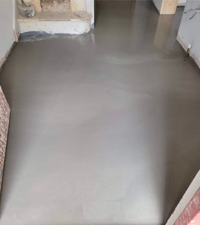 Smooth finished screed floor ready for floor coverings
