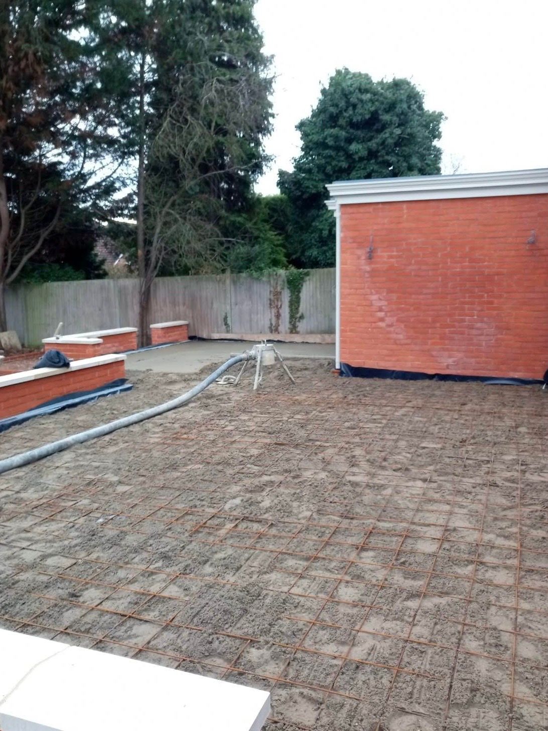Large area of floor screed in a commercial building