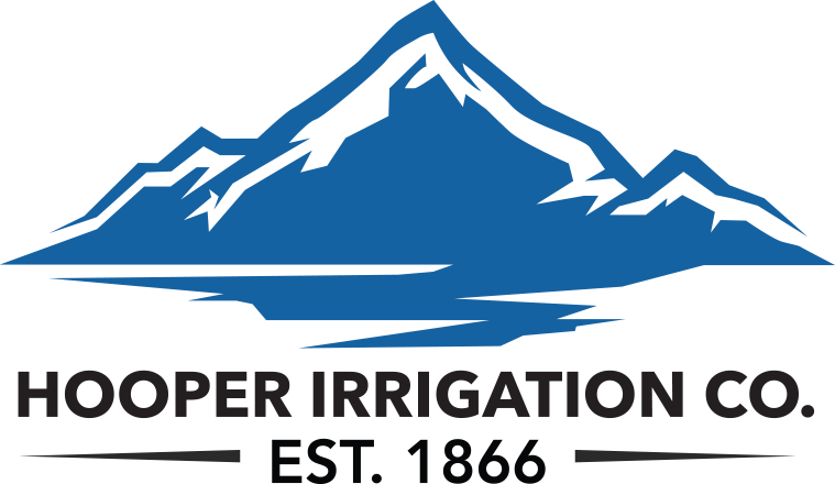 Hooper Irrigation Co. logo with blue mountain graphic and &ldquo;Est. 1866&rdquo; text