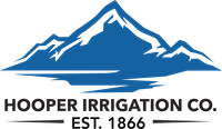Hooper Irrigation Co. logo with blue mountain graphic and &ldquo;Est. 1866&rdquo; text
