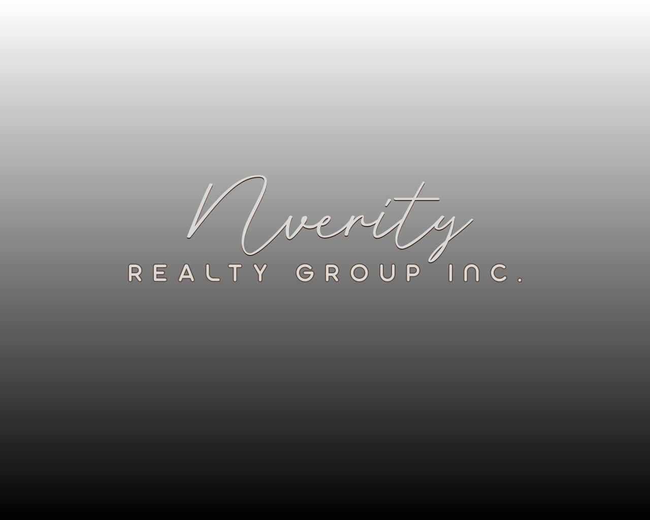 Nverity Realty Group Inc. logo on a gray-to-black gradient background