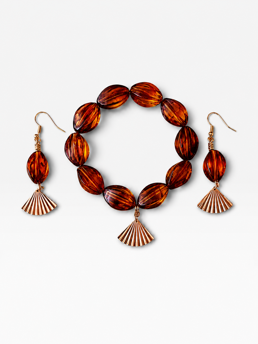 Elegant Beaded Bracelet and Earring Set