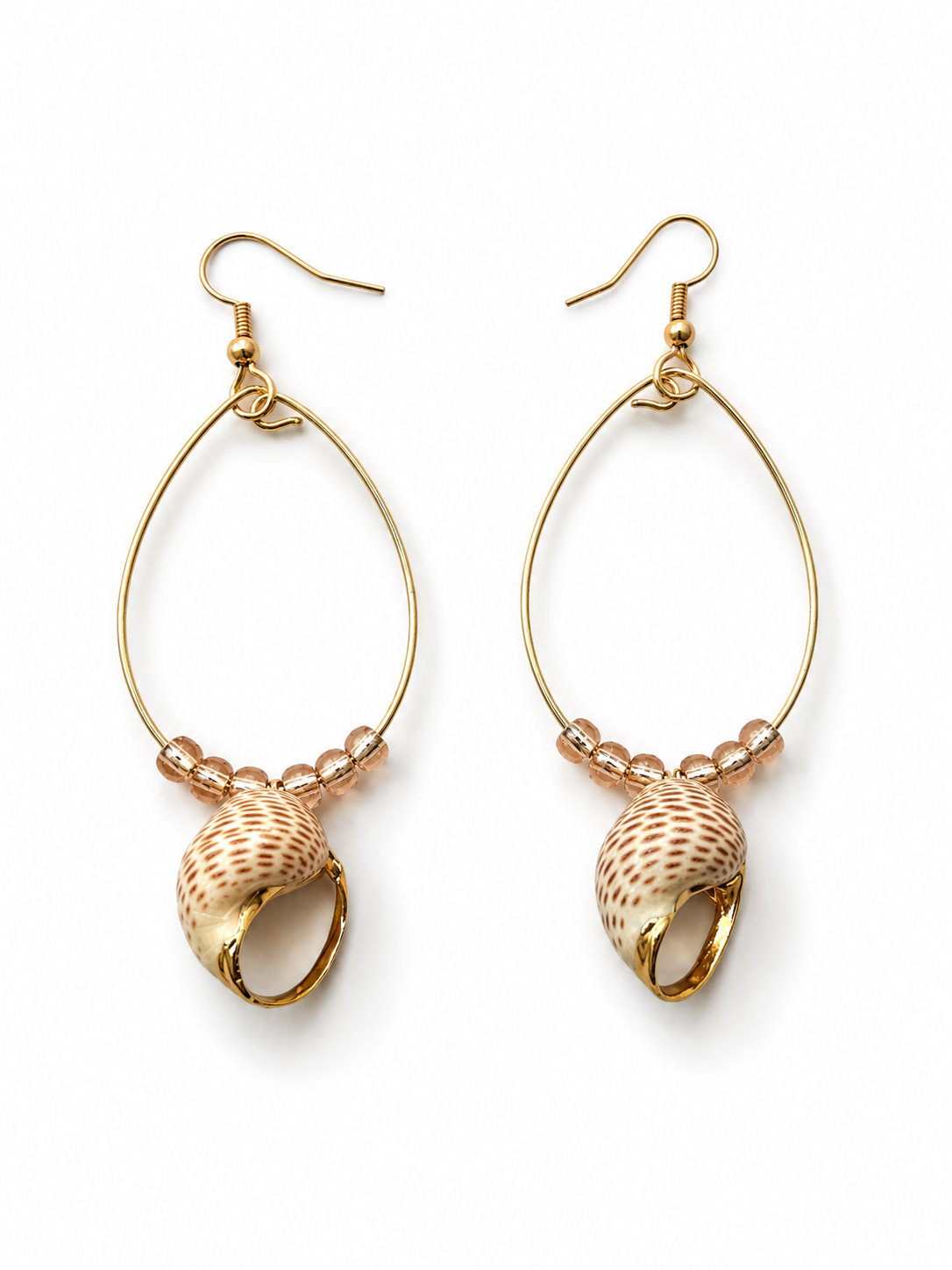 Large Sea Shell Hoop Earrings