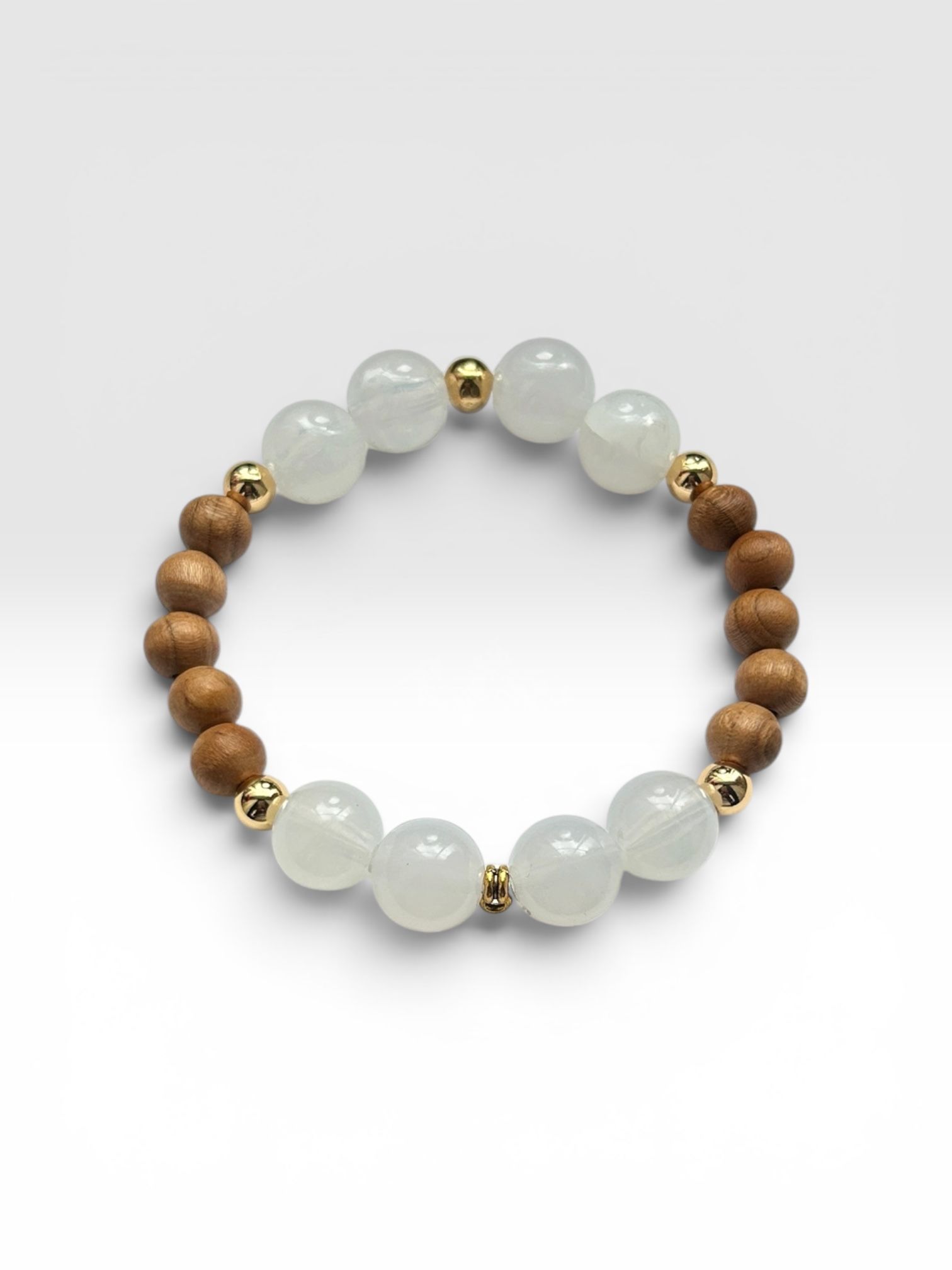 Unisex Milky Brown Beaded Stretch 6.5