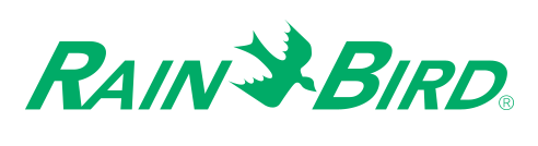 Rain Bird green logo with bird silhouette and water drop icon