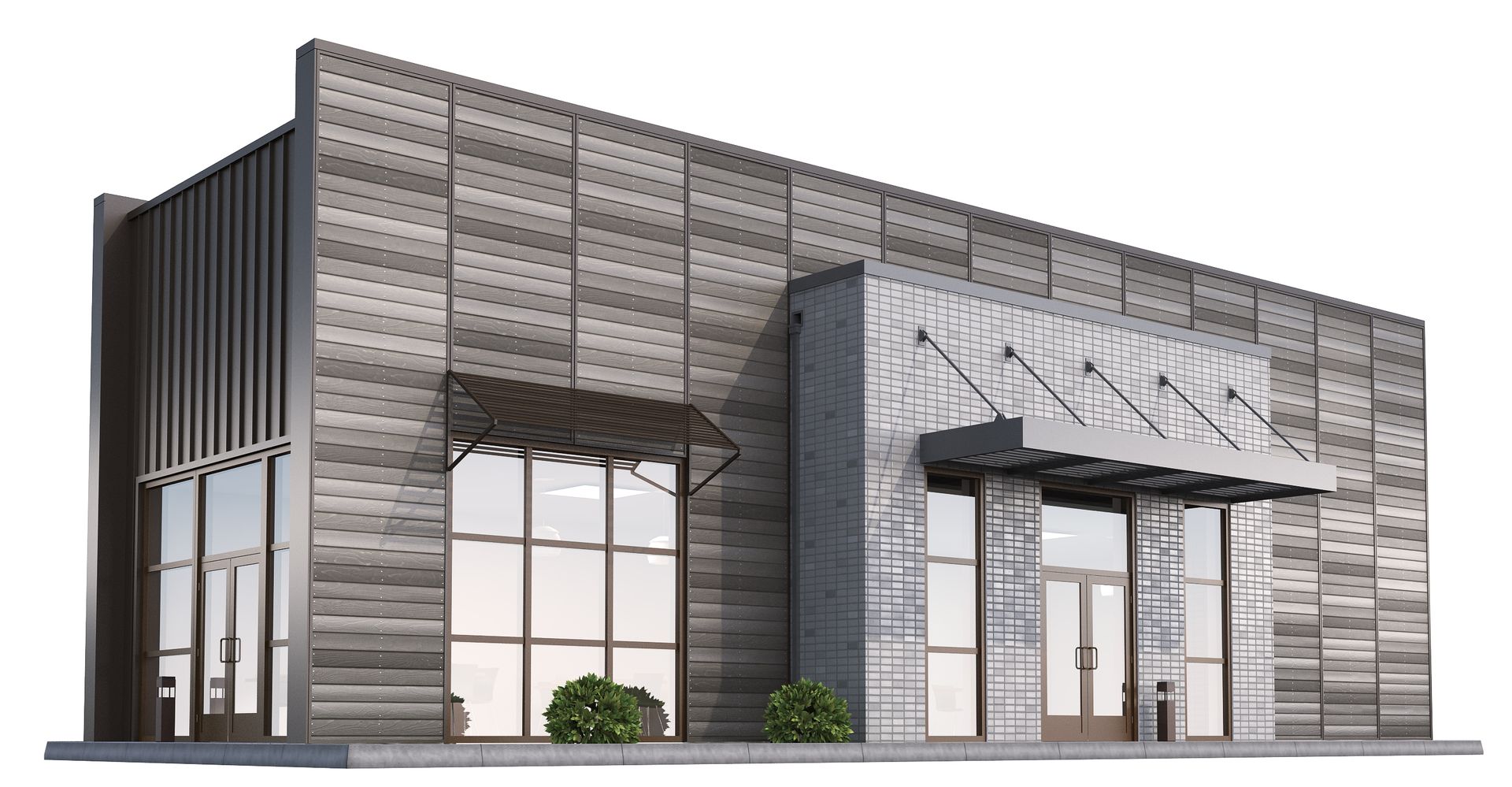 Commercial Building White Background