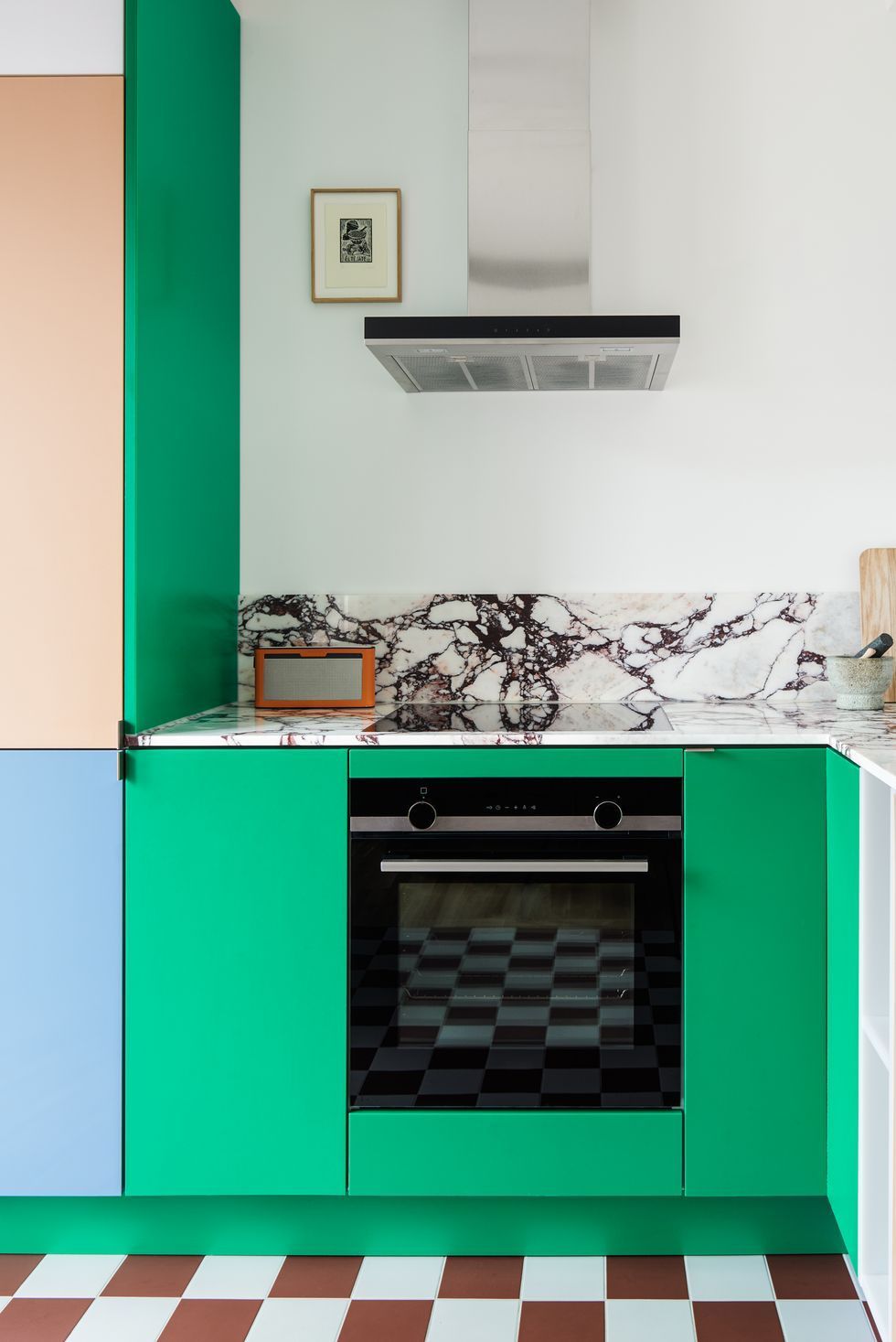 bright accent colors in kitchen remodel Greenwich, CT