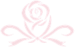 Pale pink stylized rose logo with curling ribbon-like leaves on a white background