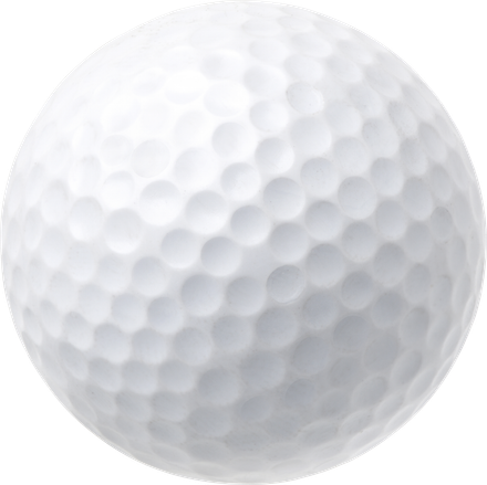 White golf ball with dimples.