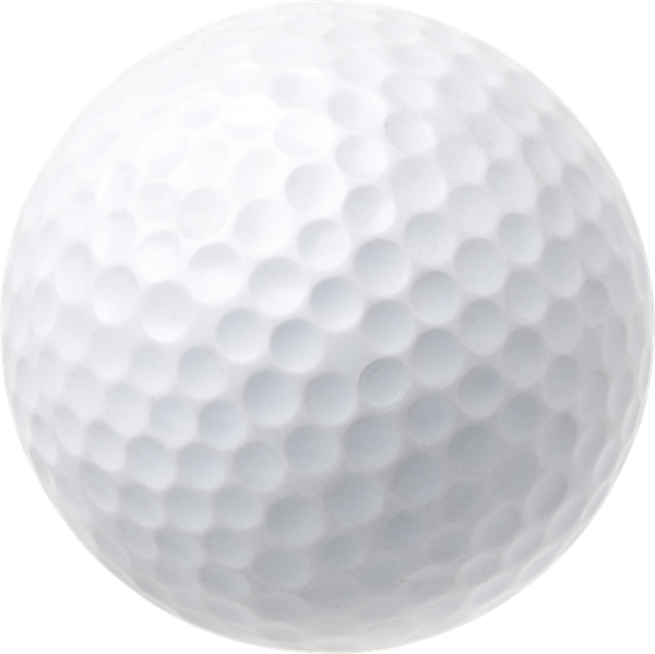 White golf ball with dimples.